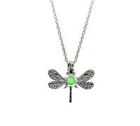 Ailiessy Luminous Dragonfly Necklace Blue Green Dragonfly Pendant Glow In The Dark Insect Necklace for Women Men Vintage Holiday Jewelry, Cubic Zirconia, No Gemstone