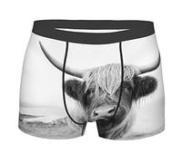 Ailietra Mens Boxer Briefs Underwear Scottish Highland Cow Breathable Stretch Boxer Trunk M