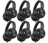AILIHEN Kids Headphones Wired for School Bulk, 6 Pack Headsets with Microphone for K-12th Grade Classroom, Students, Teens, 3.5mm Jack for Chromebook, Computer, Laptop (Black)