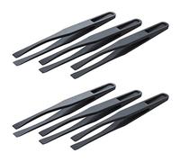 ailill 115mm Tip Black Plastic Anti-Static Tweezers 6 Pcs