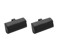 ailill 2X Universal Car Sunglass Holder, Car Sun Visor Eye Glasses Case Holders Leather Sunglasses Clip Storage, Black