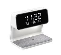 ailill Alarm Clock with Wireless Charging and Lights Dimmable Digtial Alarm Clock Charging Station for Bedroom, Bedside Office Easy to Use