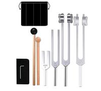 AILIMIAO Tuning Fork Set (128Hz, OM 136.1Hz, MI 528Hz, 4096Hz), for Healing Chakra, Sound Therapy, Reliever Stress