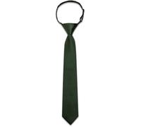 Ailisus Boys Olive Green Tie Silk Solid Color Pre-tied Kids Clip On Necktie Adjustable Formal Wedding School Graduation
