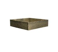 AILIUXIAOYAN Flower Pot Saucers Squar Flower Arrangement Ikebana Suiban Stainless Steel Hammered Tray(M)