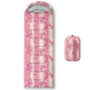 AILONEN Kawaii Bow Tie Pink Sleeping Bag for Adults Kids Cold Warm Weather,Portable Waterproof & Lightweight,for 3-4 Seasons Camping,Backpacking,Hiking,Travel,Indoors Outdoors