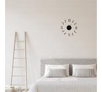AILOOCEDI Acrylic Wall Clock, DIY Large Wall Clock Musical Note Wall Clock with CD Dial Plate and 3D Roman Numerals for Home Office Classroom Decor