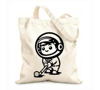 AILOONG a cartoon astronaut playing golf with a ball Canvas Wine Gift Bag 12 oz thick fabric Matches clothing 35x40cm Large