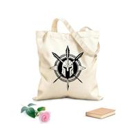 AILOONG A Dynamic Logo Of Warrior Wielding Cotton Canvas Shoulder Bags 12 oz thick fabric Uses as a tool bag 25x30cm Small