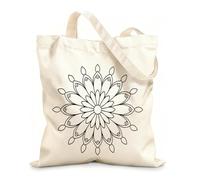 AILOONG a mandala that resembles a peacock with feathers radiating outward in a beautiful array of s Canvas Wine Gift Bag 12 oz thick fabric Matches clothing 35x40cm Large