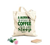 AILOONG a morning without coffee is like sleep Canvas Wine Gift Bag 340g/m² thick fabric Matches clothing