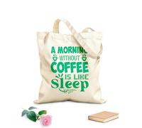 AILOONG a morning without coffee is like sleep Canvas Wine Gift Bag 340g/m² thick fabric Matches clothing