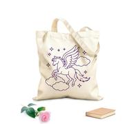 AILOONG a mythical winged horse soaring through the clouds with it's wings spread wide surrounded by Canvas Wine Gift Bag 340g/m² thick fabric Matches clothing