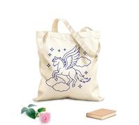 AILOONG a mythical winged horse soaring through the clouds with it's wings spread wide surrounded by Canvas Wine Gift Bag 340g/m² thick fabric Matches clothing