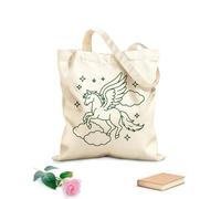 AILOONG a mythical winged horse soaring through the clouds with it's wings spread wide surrounded by Canvas Wine Gift Bag 340g/m² thick fabric Matches clothing