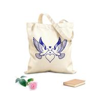 AILOONG a pair of doves flying with love silhouette Canvas Wine Gift Bag 340g/m² thick fabric Matches clothing