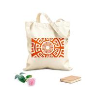 AILOONG Abstract circular ornament ethnic mandala style sun symbol rosette Canvas Wine Gift Bag 340g/m² thick fabric Matches clothing