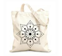 AILOONG abstract geometric mandala round ornament Canvas Wine Gift Bag 12 oz thick fabric Matches clothing 31x36cm Medium