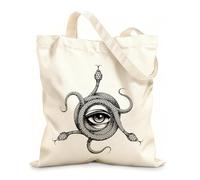 AILOONG All Seeing Eye Inside Snake Knot Masonic Symbol Reusable Shopper Bags 12 oz thick fabric Foldable 25x30cm Small