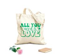 AILOONG all you need love happy valentine day quotes mug design Canvas Wine Gift Bag 340g/m² thick fabric Matches clothing