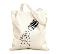 AILOONG Alphabet Spice Jar Kitchen Cooking Alphabet Abc Spice Jar Calico Women's Bags 12 oz thick fabric Foldable 25x30cm Small