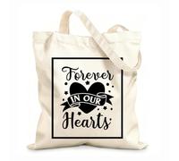 AILOONG Always in our hearts and in heaven remember Christmas Reinforced Bottom Canvas Bag 12 oz thick fabric Uses as a gift bag 35x40cm Large