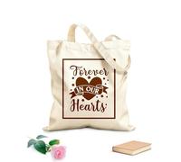 AILOONG Always in our hearts and in heaven remember Christmas Reinforced Bottom Canvas Bag 340g/m² thick fabric Uses as a gift bag