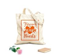 AILOONG Always in our hearts and in heaven remember Christmas Reinforced Bottom Canvas Bag 340g/m² thick fabric Uses as a gift bag