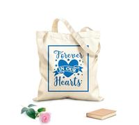 AILOONG Always in our hearts and in heaven remember Christmas Reinforced Bottom Canvas Bag 340g/m² thick fabric Uses as a gift bag
