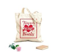 AILOONG Always in our hearts and in heaven remember Christmas Reinforced Bottom Canvas Bag 340g/m² thick fabric Uses as a gift bag