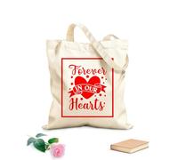 AILOONG Always in our hearts and in heaven remember Christmas Reinforced Bottom Canvas Bag 340g/m² thick fabric Uses as a gift bag