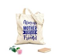 AILOONG always my mother forever my friend typography mom quote Canvas Wine Gift Bag 340g/m² thick fabric Matches clothing