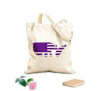 AILOONG American Flag Patriotic Remember Honor Soldier Cotton Canvas Shopping Bag 340g/m² thick fabric Uses as a gift bag