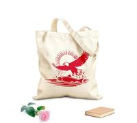 AILOONG an eagle flying over a fish and sun Canvas Wine Gift Bag 340g/m² thick fabric Matches clothing