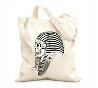 AILOONG Ancient Egypt Skull Bones Skeleton Pharaoh Unbleached Canvas Tote Bag 12 oz thick fabric Uses as a tool bag 25x30cm Small