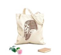AILOONG Ancient Egypt Skull Bones Skeleton Pharaoh Unbleached Canvas Tote Bag 340g/m² thick fabric Uses as a tool bag