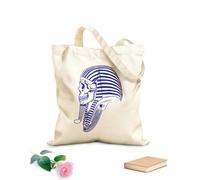 AILOONG Ancient Egypt Skull Bones Skeleton Pharaoh Unbleached Canvas Tote Bag 340g/m² thick fabric Uses as a tool bag