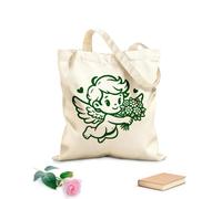 AILOONG Angel Cupid flying with a bouquet of flowers in his hands Canvas Wine Gift Bag 340g/m² thick fabric Matches clothing