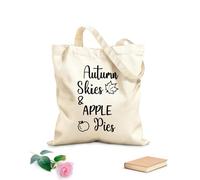 AILOONG Autumn Skies Cotton Canvas Shoulder Bags 12 oz thick fabric Uses as a tool bag 31x36cm Medium
