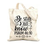 AILOONG Be Still And Know Psalm Reusable Shopper Bags 12 oz thick fabric Foldable 25x30cm Small