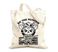 AILOONG Be The Hunter Not Hunted Cotton Canvas Shoulder Bags 12 oz thick fabric Uses as a tool bag 31x36cm Medium