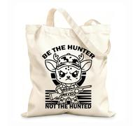 AILOONG Be The Hunter Not Hunted Cotton Canvas Shoulder Bags 12 oz thick fabric Uses as a tool bag 35x40cm Large