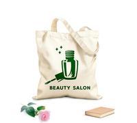 AILOONG Beauty Salon Nail Polish Lettering Manicure Cotton Canvas Shopping Bag 340g/m² thick fabric Uses as a gift bag