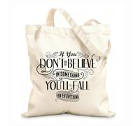 AILOONG Believe In Something Reusable Shopper Bags 12 oz thick fabric Foldable 35x40cm Large