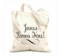 AILOONG Bible Calligraphy Quotes Reusable Shopper Bags 12 oz thick fabric Foldable 35x40cm Large