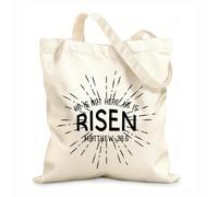 AILOONG Bible Verse He Has Risen Reusable Shopper Bags 12 oz thick fabric Foldable 35x40cm Large