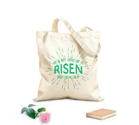 AILOONG Bible Verse He Has Risen Reusable Shopper Bags 340g/m² thick fabric Foldable