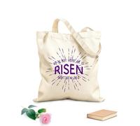 AILOONG Bible Verse He Has Risen Reusable Shopper Bags 340g/m² thick fabric Foldable