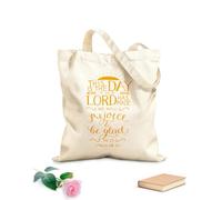 AILOONG Bible Verse This Is The Day Lord Has Made Reusable Shopper Bags 340g/m² thick fabric Foldable