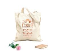 AILOONG Bible Verse This Is The Day Lord Has Made Reusable Shopper Bags 340g/m² thick fabric Foldable